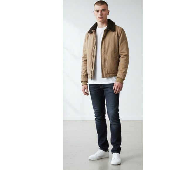 Abercrombie & Fitch Vintage Sentinel Military Cargo Canvas Sherpa Lined Jacket L - Picture 2 of 14